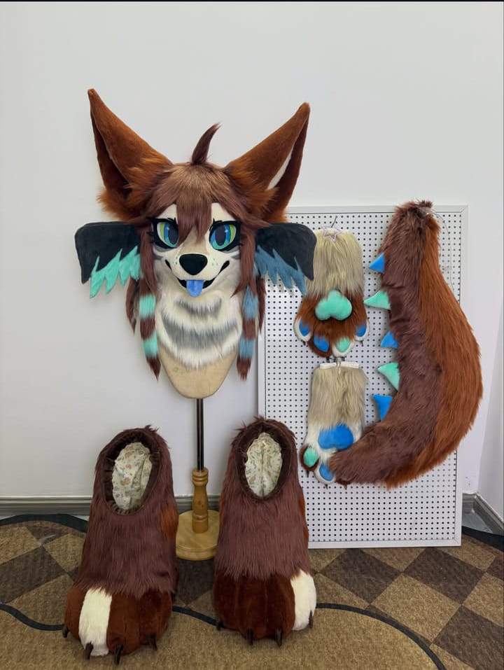 Copper & Teal, full set, fursuit